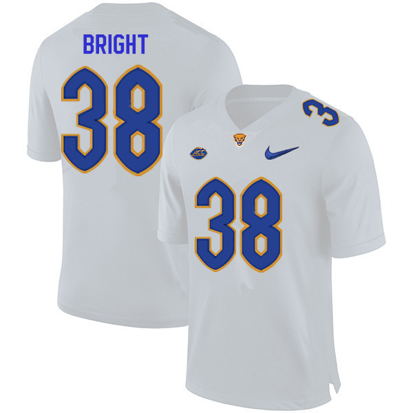 Men #38 Cam Bright Pitt Panthers College Football Jerseys Sale-White